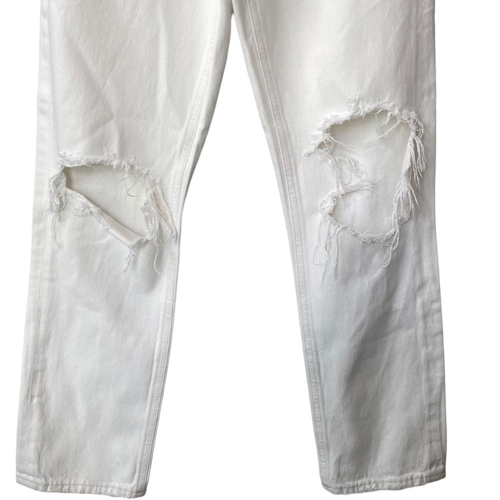 Agolde Riley Jean High Rise Distressed White Size 24 - Picture 6 of 13